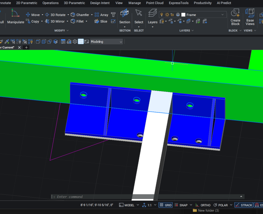 My design, I put a 2x3" crossmember across the axle plate and used 1/4" thick crossmembers (for the axle crossmembers) to help provide that lateral stability. The retention bracket is in blue.