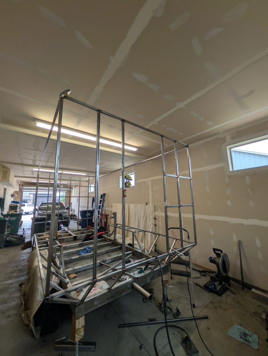 Rear walls done except for the left/driver side where the AC goes, I wanted to get the proper spacing for the AC mounting bolts.