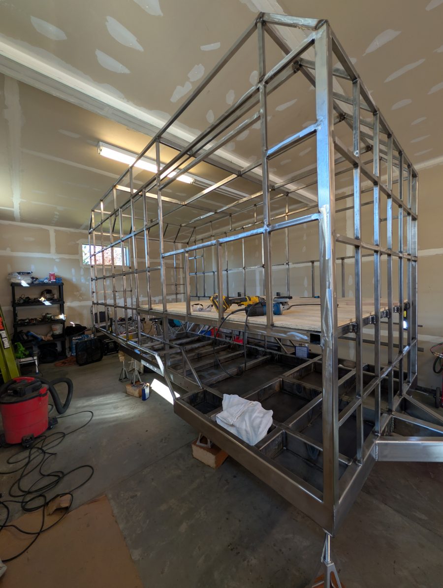 Ceiling framing on and welded!